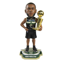Thumbnail for Khris Middleton Milwaukee Bucks 2021 NBA Champions Black Jersey Bobblehead NBA