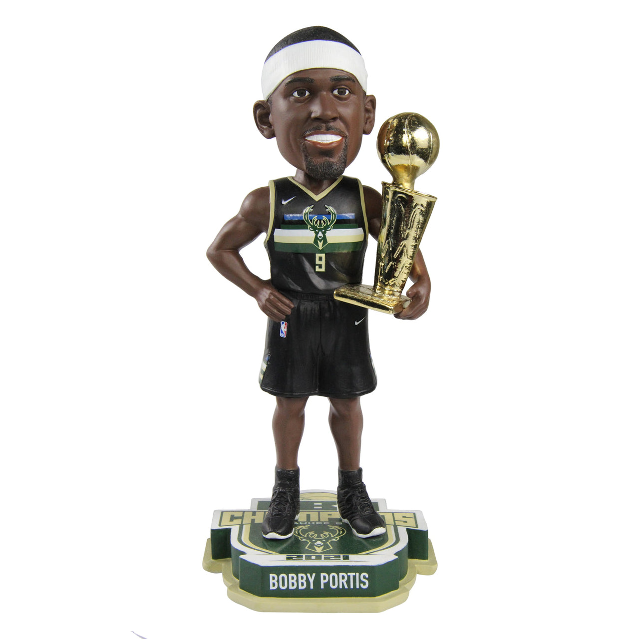 Bobby Portis Milwaukee Bucks 2021 NBA Champions Black Jersey Bobblehead NBA