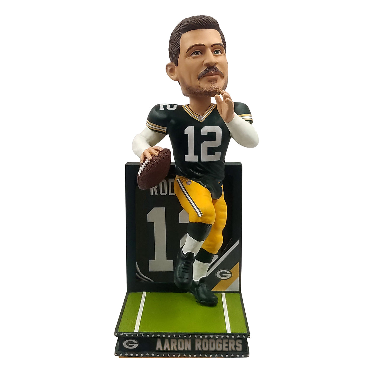 Aaron Rodgers Green Bay Packers Light Up Back Plate Bobblehead NFL Football