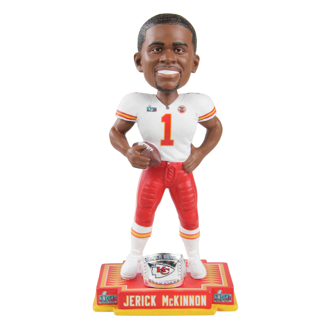 Jerick McKinnon Kansas City Chiefs Super Bowl LVII Champions Bobblehead NFL