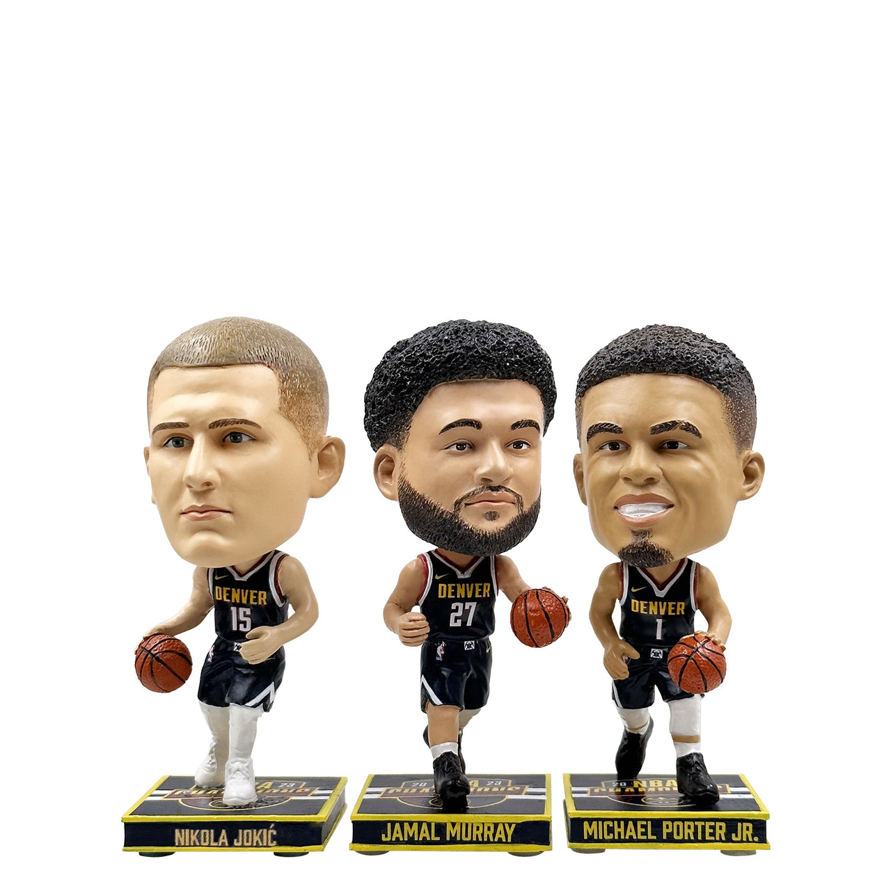 Denver Nuggets 2023 Nba Champions 4.5 Inch Mini BiGhead - 3 Pack Set
