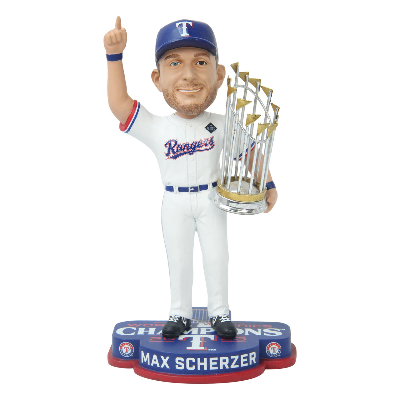 Max Scherzer Texas Rangers 2023 World Series ChampIons 8 Inch Bobble