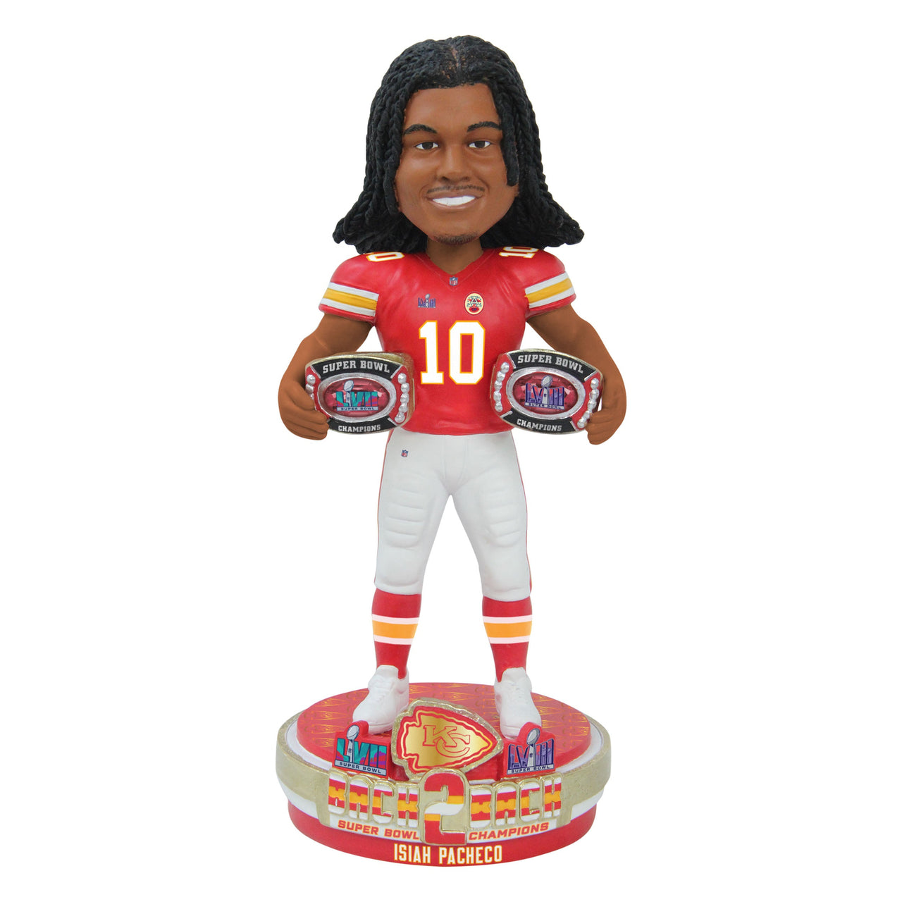 Isiah Pacheco Kansas City Chiefs Btb Super Bowl LvIii Champions 8" Bobble
