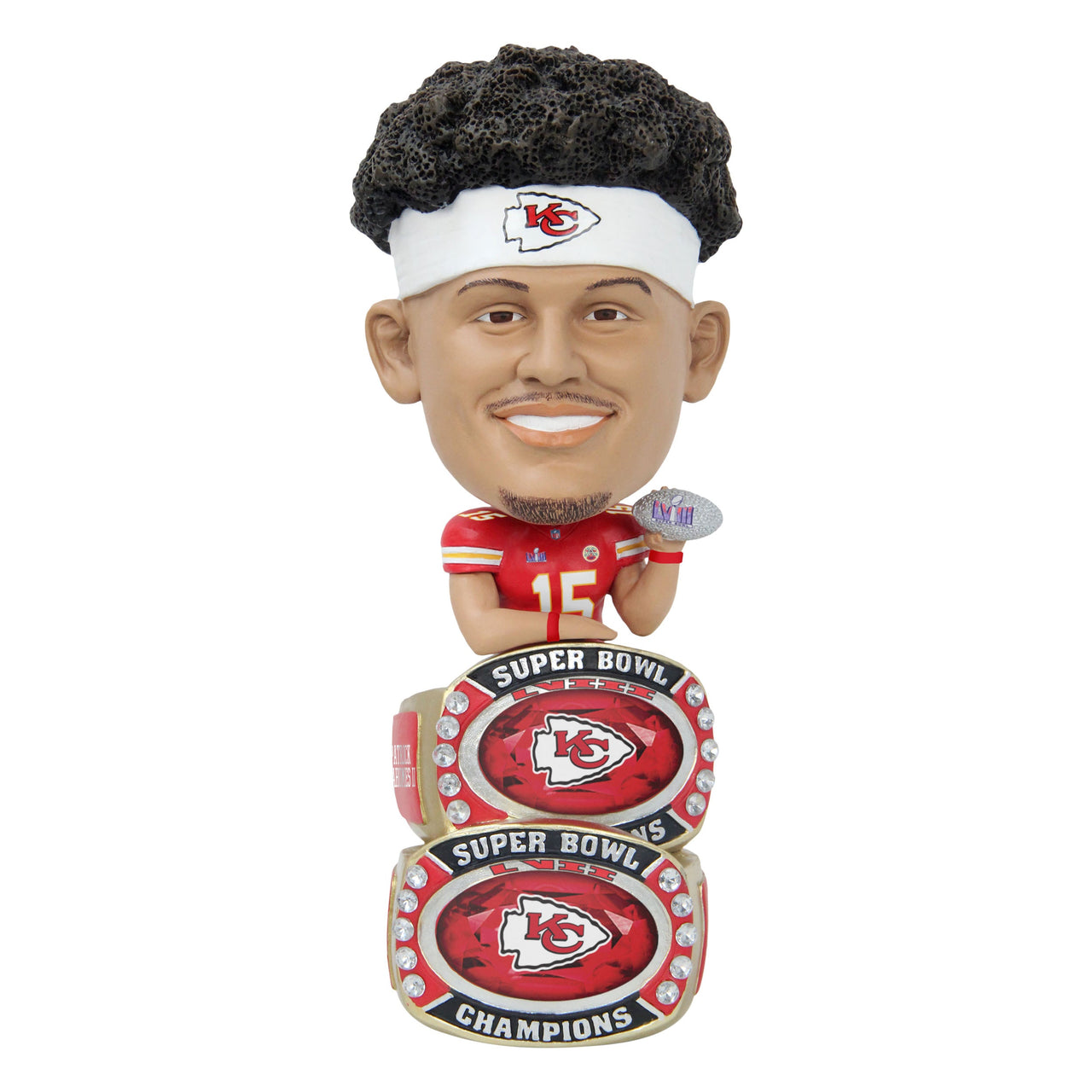 Patrick Mahomes Kansas City Chiefs Super Bowl LviiI Champions Btb Double Ring Bighead