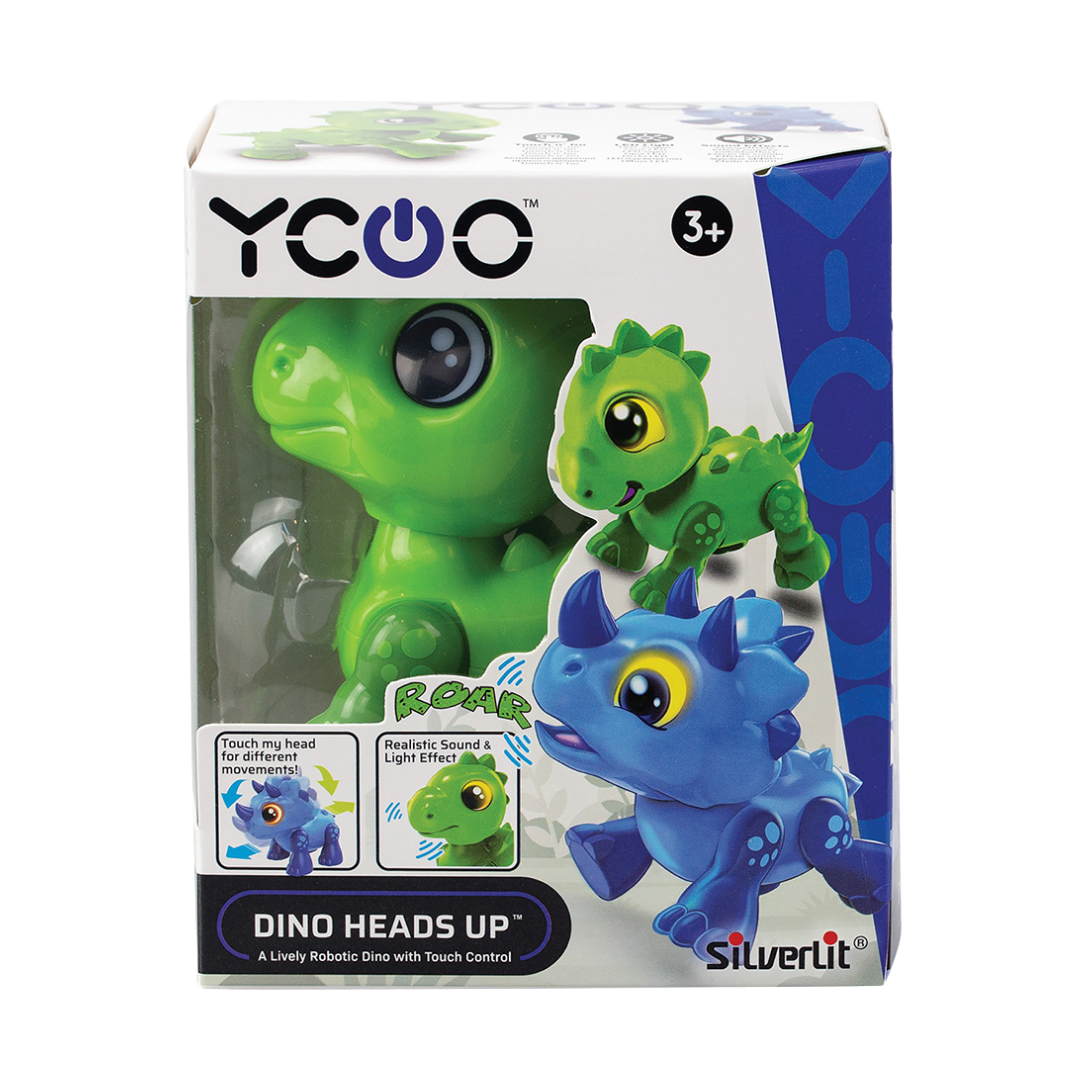 Dino Heads Up Interactive Blue Triceratops Toy