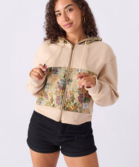 Thumbnail for Women Floral Tapestry Graphic Zip Up Hoodie