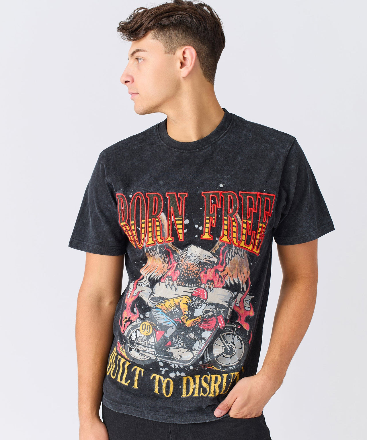 Born Free Applique Graphic Short Sleeve T-Shirt