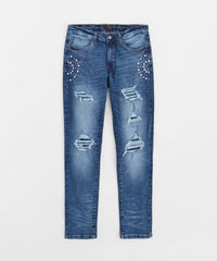 Thumbnail for Plus Size Starburst Studded Skinny Jeans