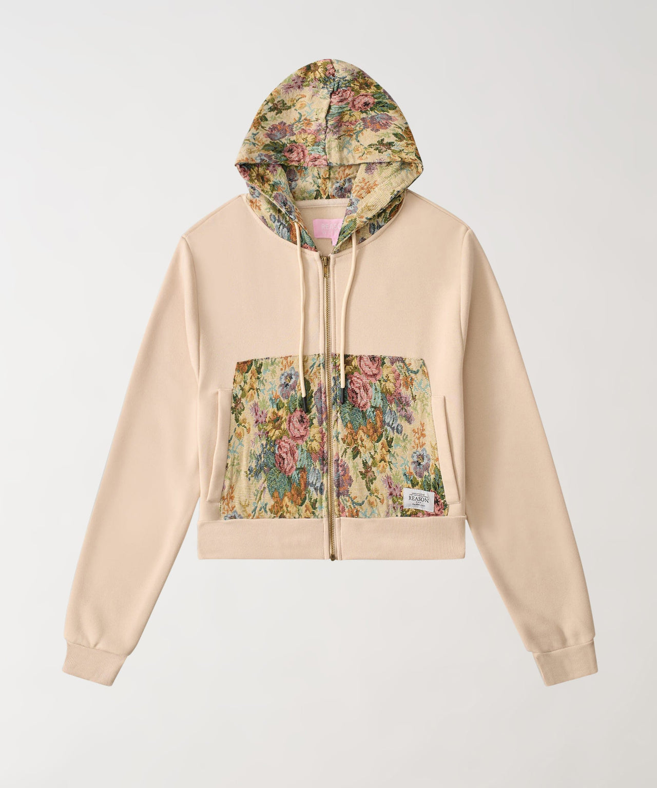Women Floral Tapestry Graphic Zip Up Hoodie