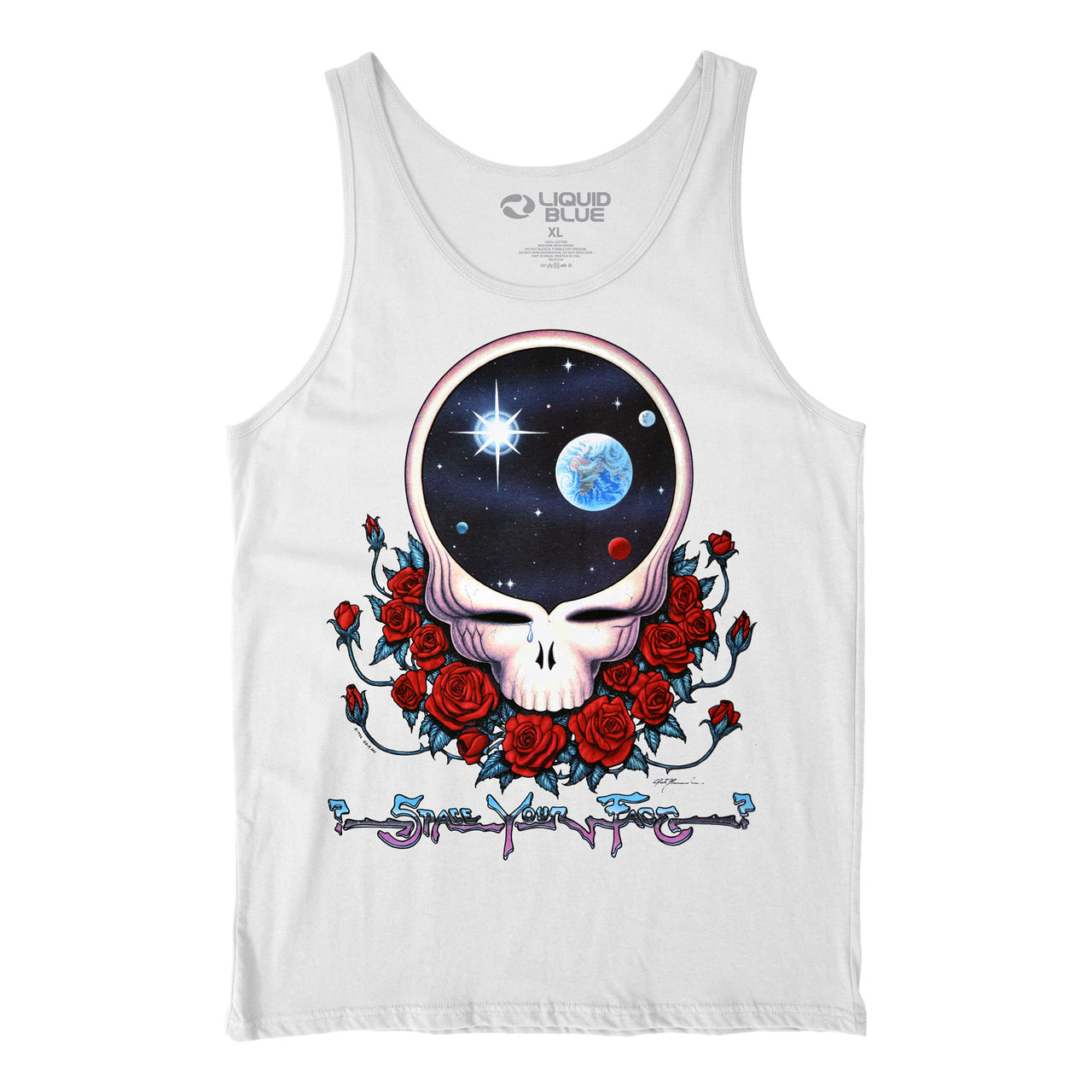Space Your Face White Tank Top T-Shirt