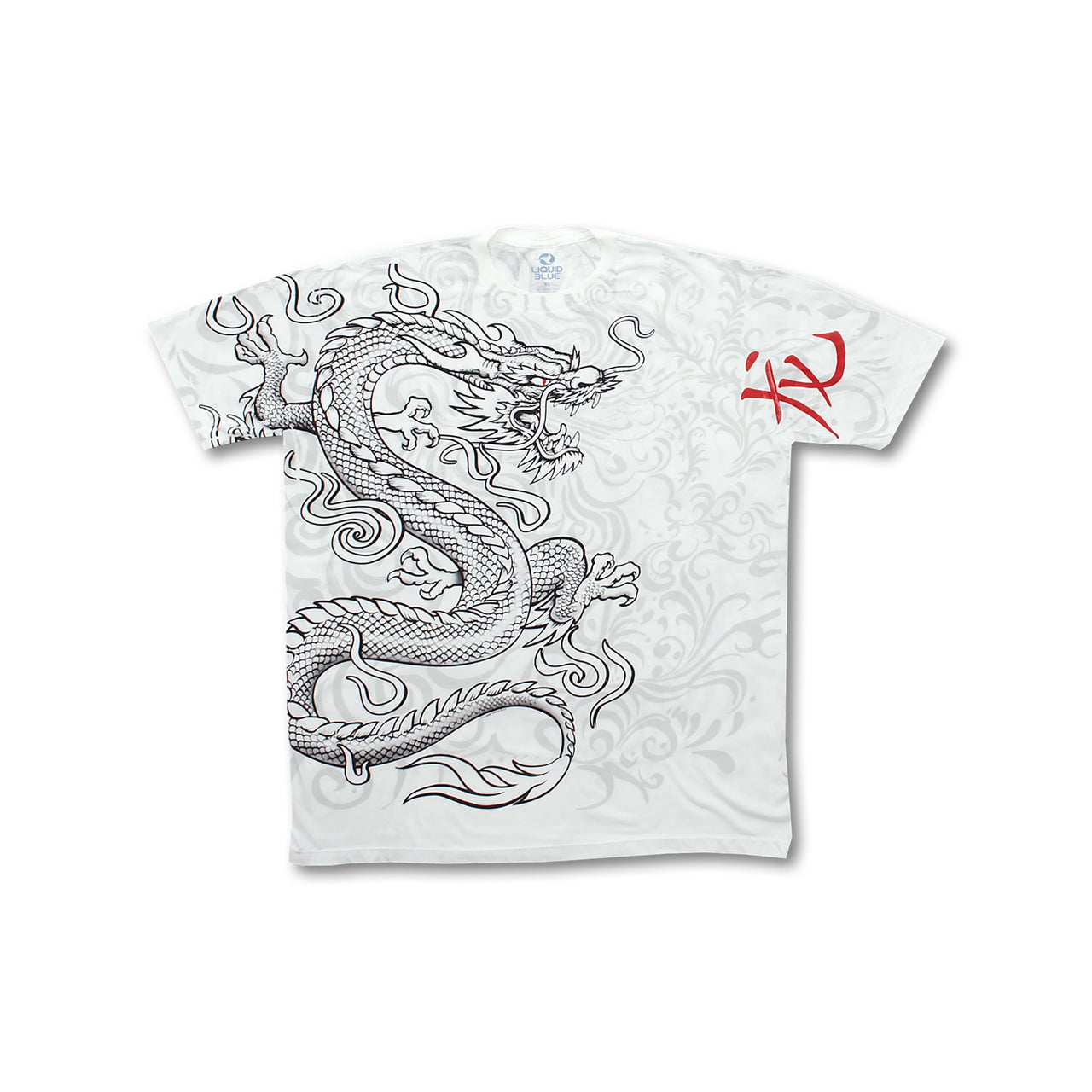 White Dragon White Athletic T-Shirt