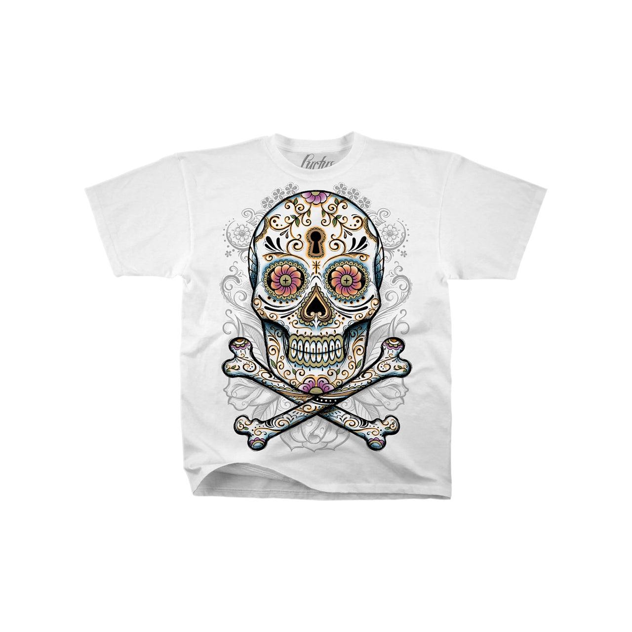 Floral Skull White T-Shirt