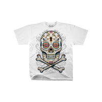 Thumbnail for Floral Skull White T-Shirt