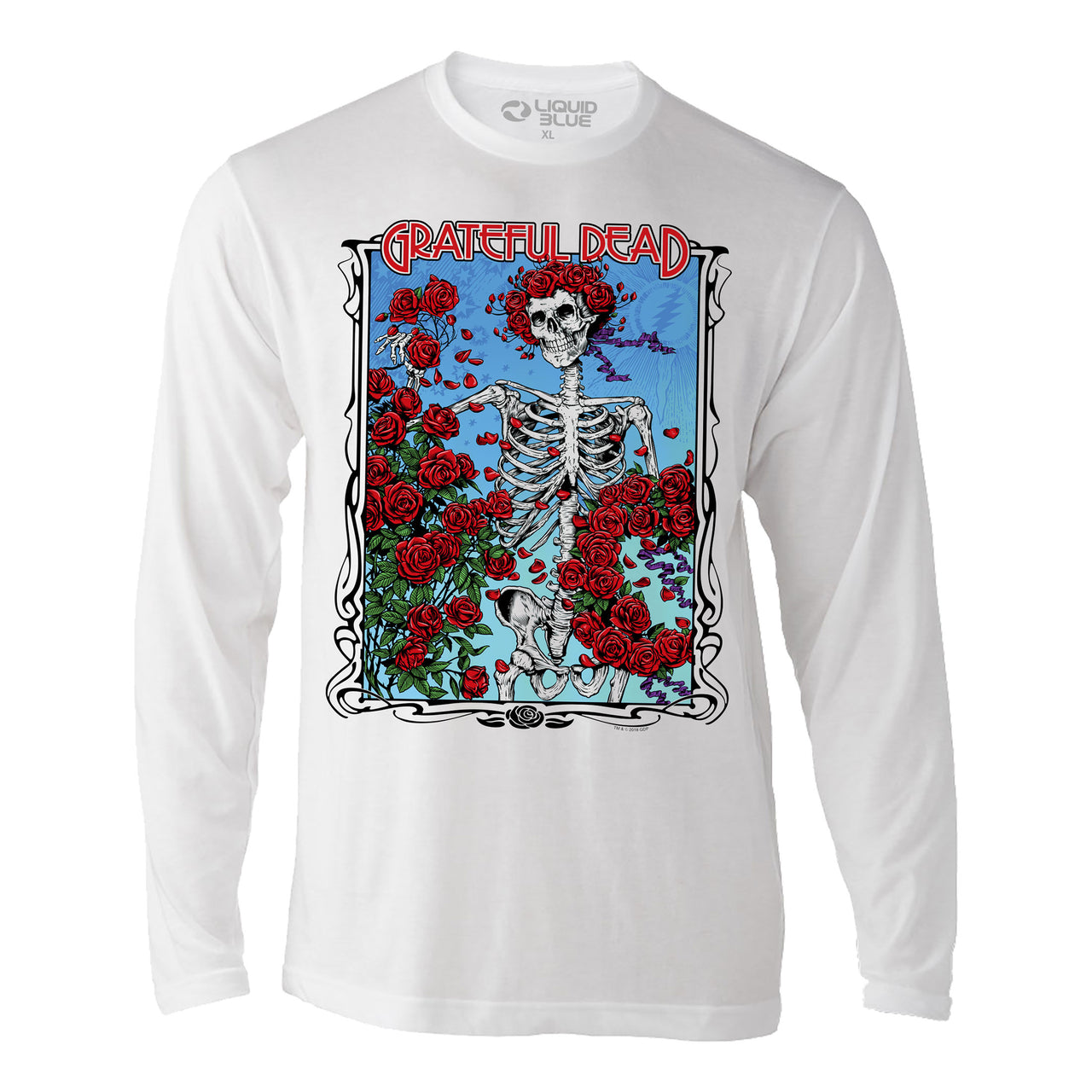 Bertha Wheel & Roses Long Sleeve Athletic White T-Shirt