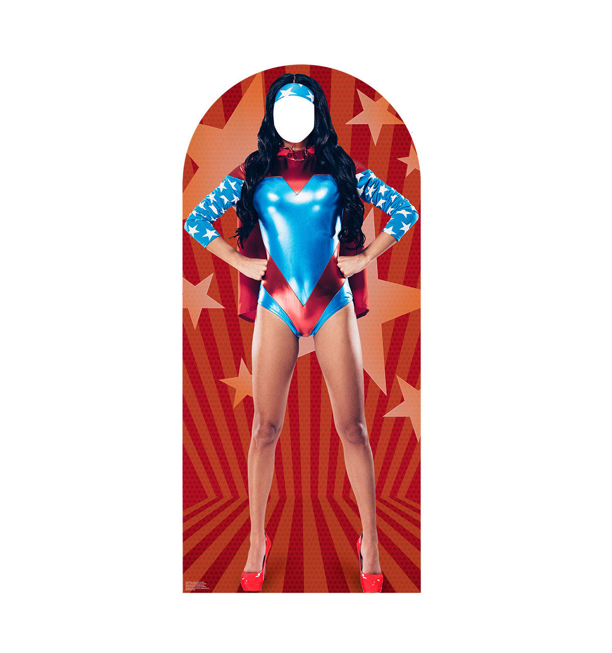 Life-Size Woman Superhero Cardboard Stand-In
