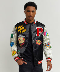 Thumbnail for Popeye Pow Satin Bomber W/ Chenille