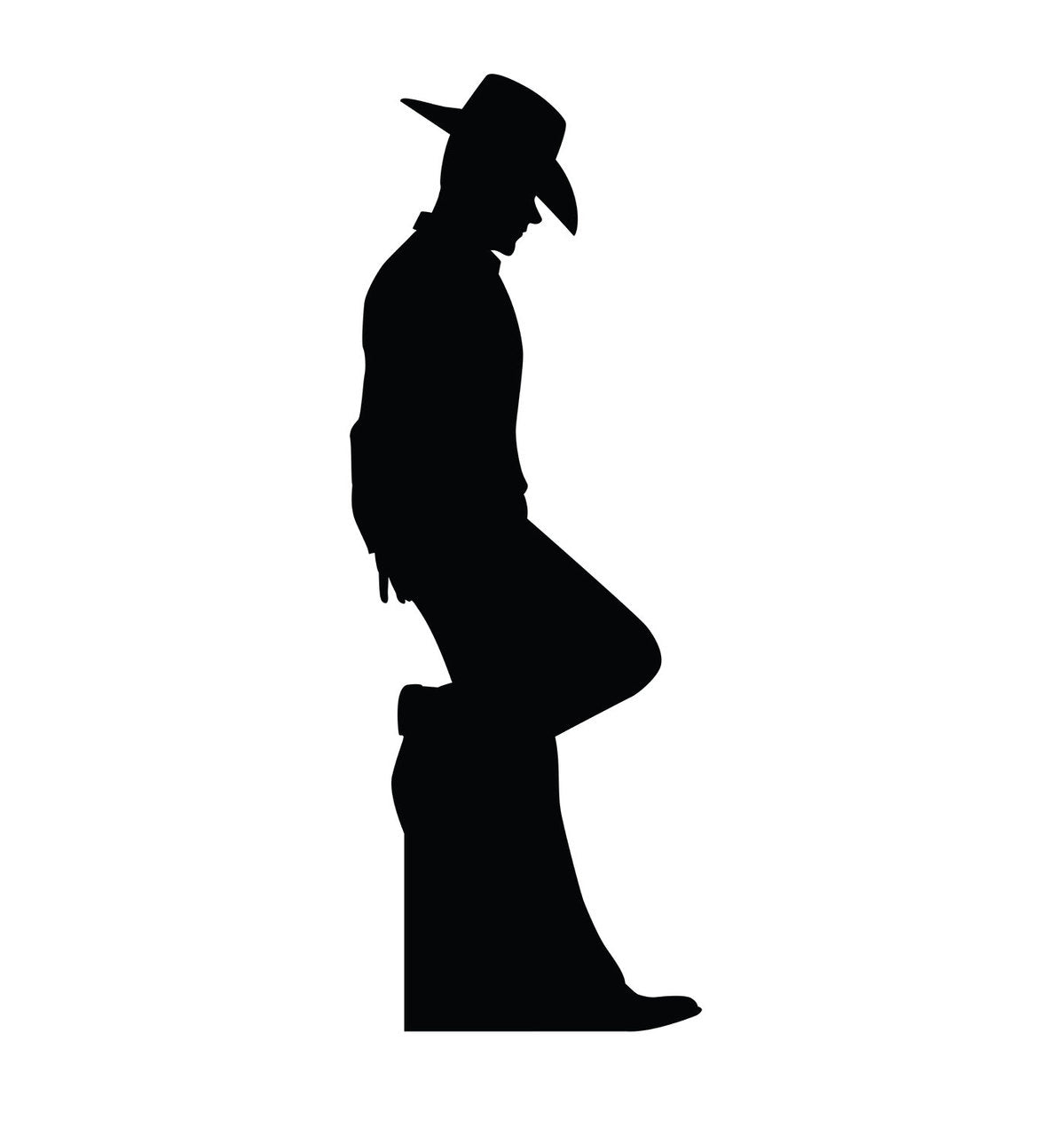 Life-size Cowboy Leaning Silhouette Cardboard Cutout