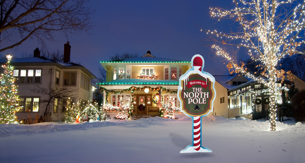 Life-Size North Pole Yard Sign Outdoor Cutout