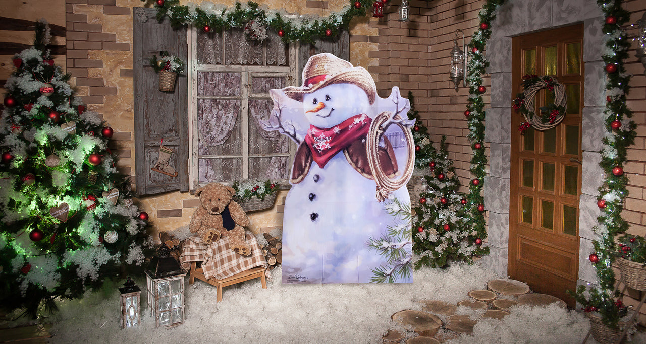 Little Cowboy Snowman Standee Outdoor 2570