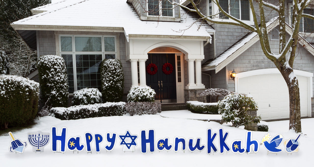 Happy Hanukkah Yard Sign Outdoor 2581