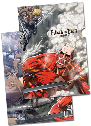 ATTACK ON TITAN - EREN, MIKASA & ARMIN VS COLOSSAL TITAN FILE FOLDER  (5 PCS/PACK)