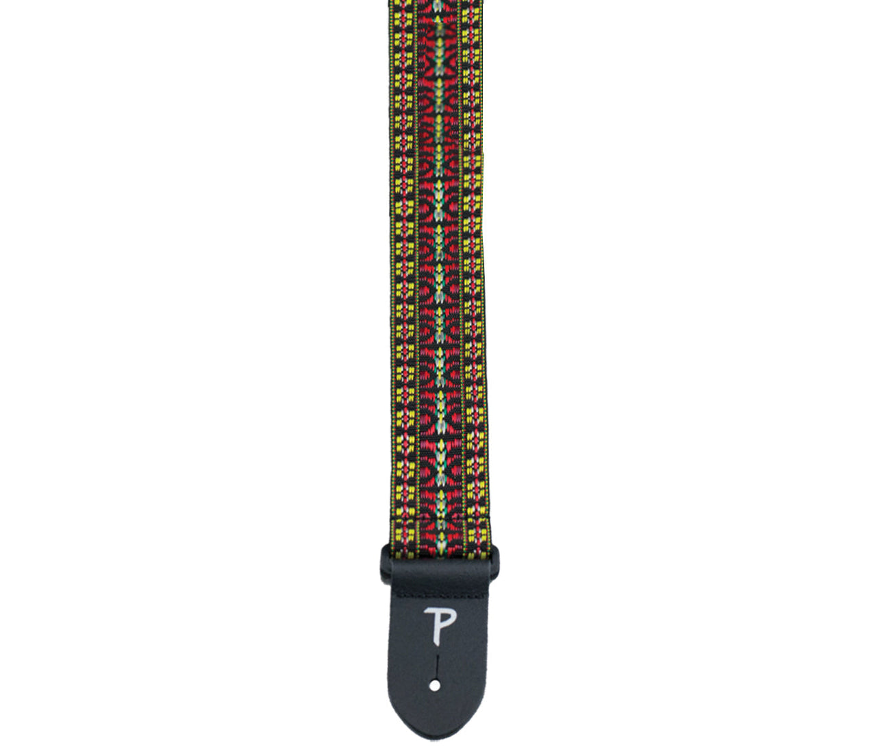 Yellow / Red Retro Hootenanny Poly Guitar Strap