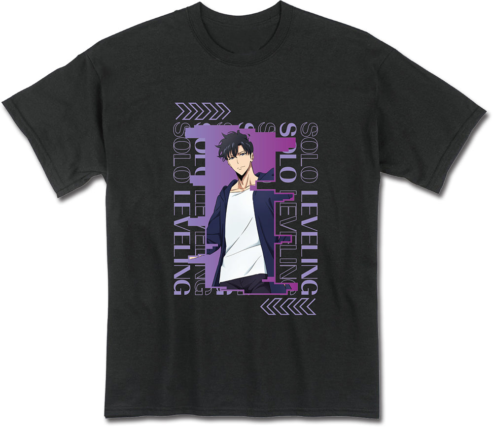 SOLO LEVELING - SUNG JINWOO SOLO ART BLACK T-SHIRT