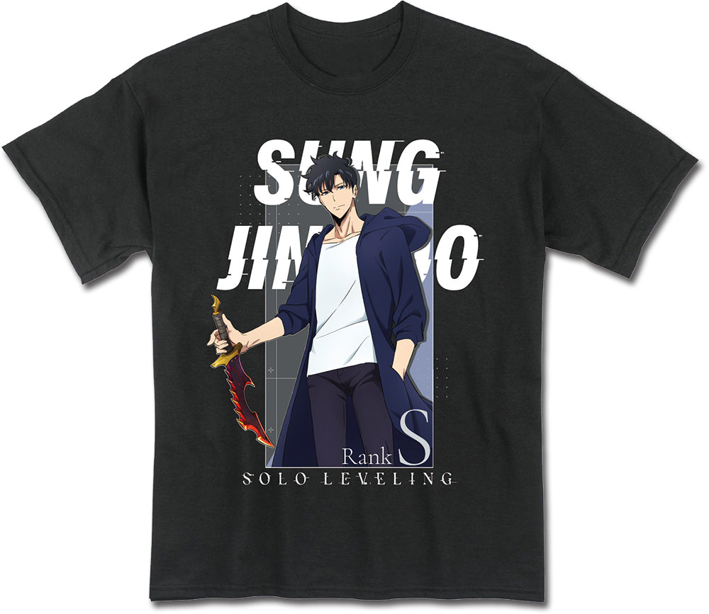 SOLO LEVELING - SUNG JINWOO STAND ART VERSION BLACK MEN'S T-SHIRT