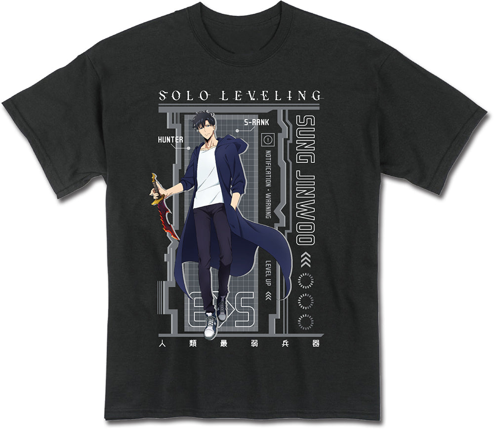 SOLO LEVELING - SUNG JINWOO SYSTEM STYLE BLACK MEN'S T-SHIRT