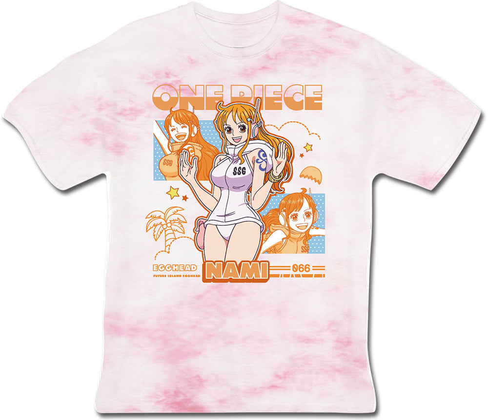 ONE PIECE - NAMI EGGHEAD TIE DYE PINK BOYFRIEND T-SHIRT