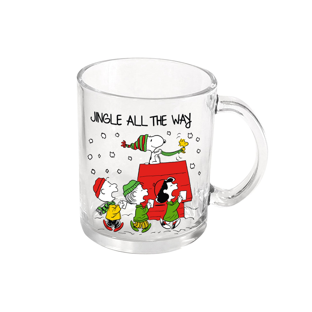 Peanuts Gang Jingle All The Way Glass Mug (17.5oz / Hang Tag) – 4 PC PPK