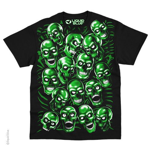 Skull Pile Green T-Shirt