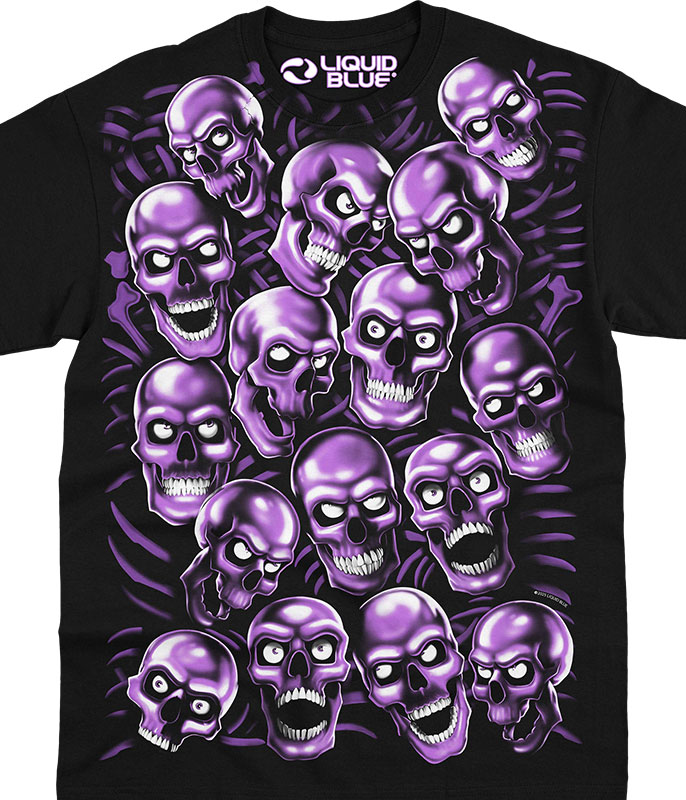 Skull Pile PUR/BLA T-Shirt