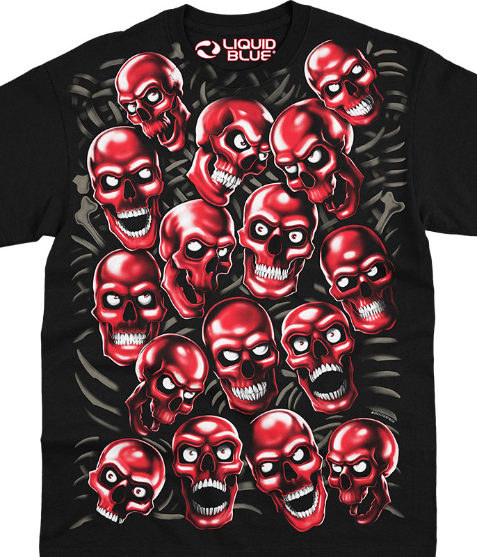 Skull Pile RED/BLA T-Shirt