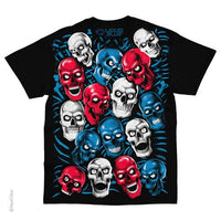 Thumbnail for Skull Pile Red White Blue T-Shirt