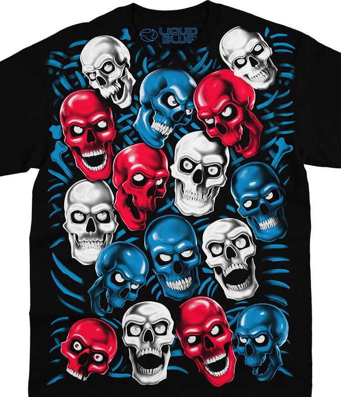 Skull Pile RWB/BLA T-Shirt