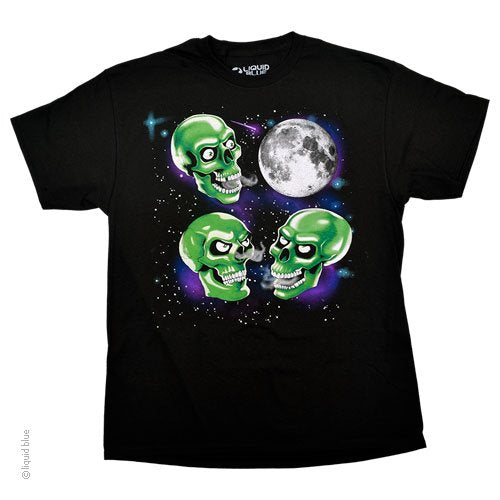Three Skull Moon Black T-Shirt
