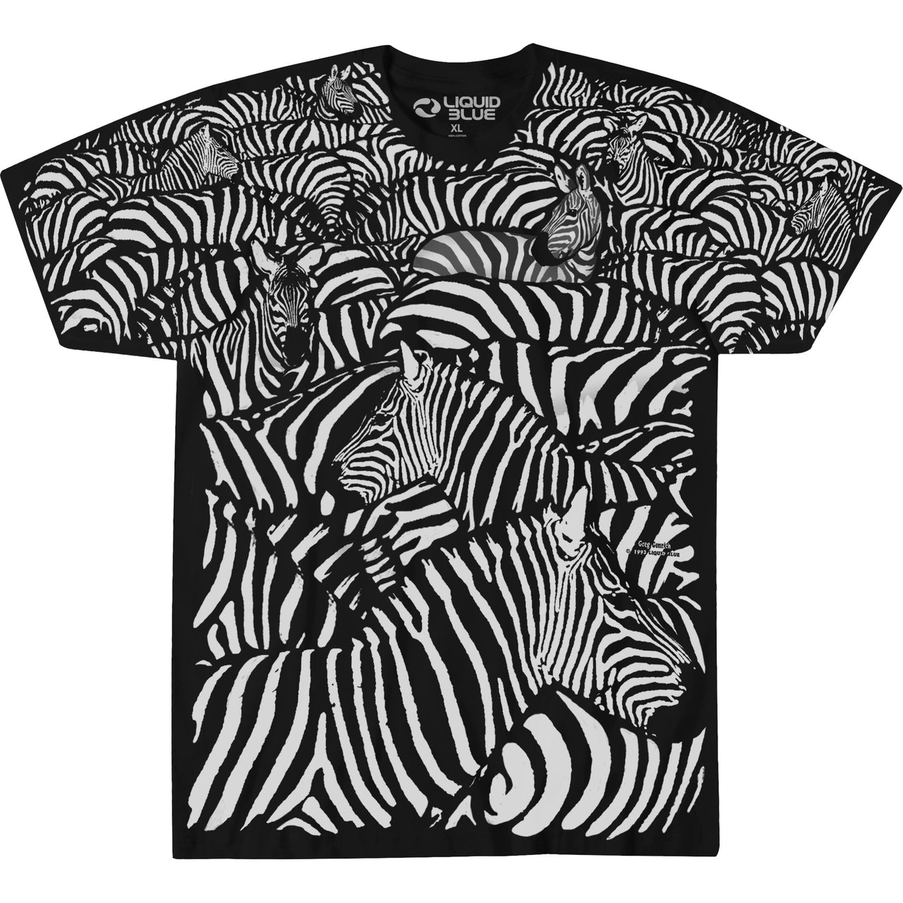 White Zebra Black T-Shirt