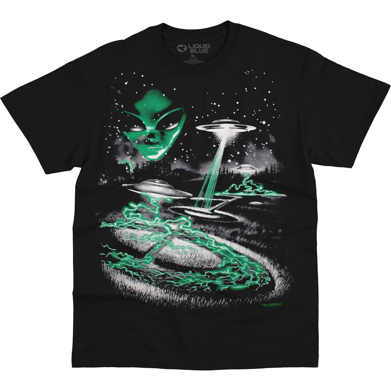Alien Invasion Black T-Shirt