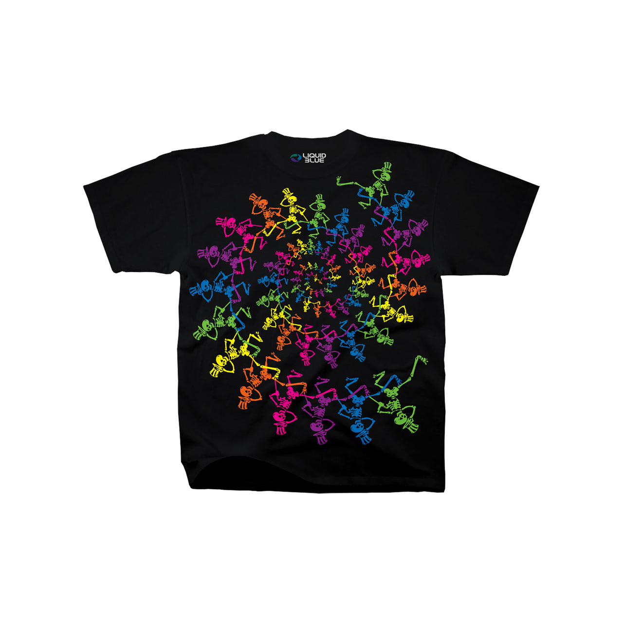 Spiral Skeletons Black T-Shirt