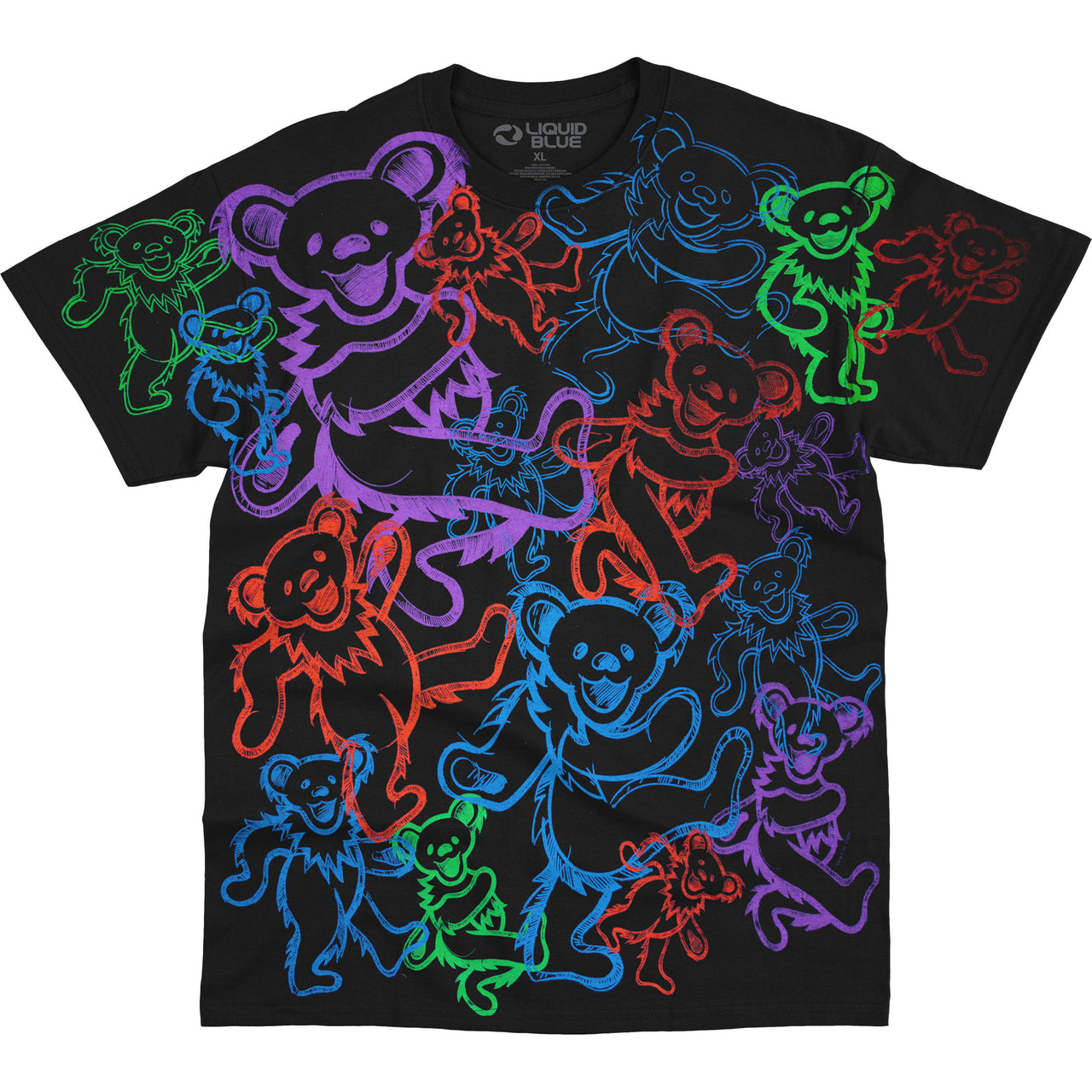 Rainbow Bears Black T-Shirt