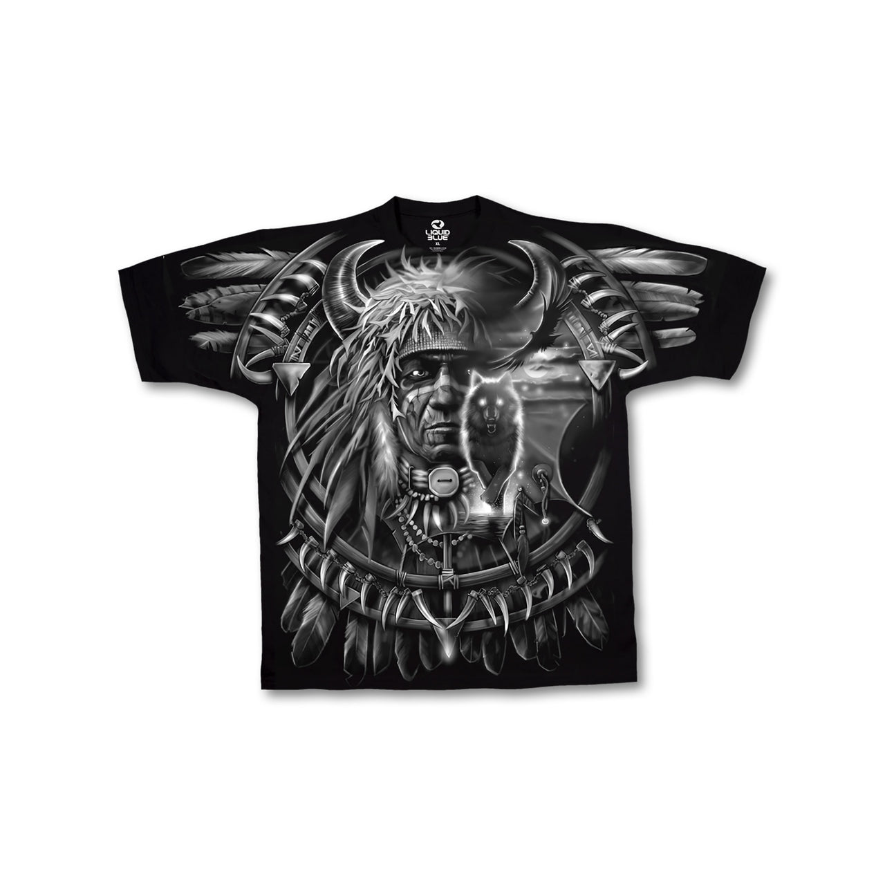 Wolf Dreamcatcher Black T-Shirt