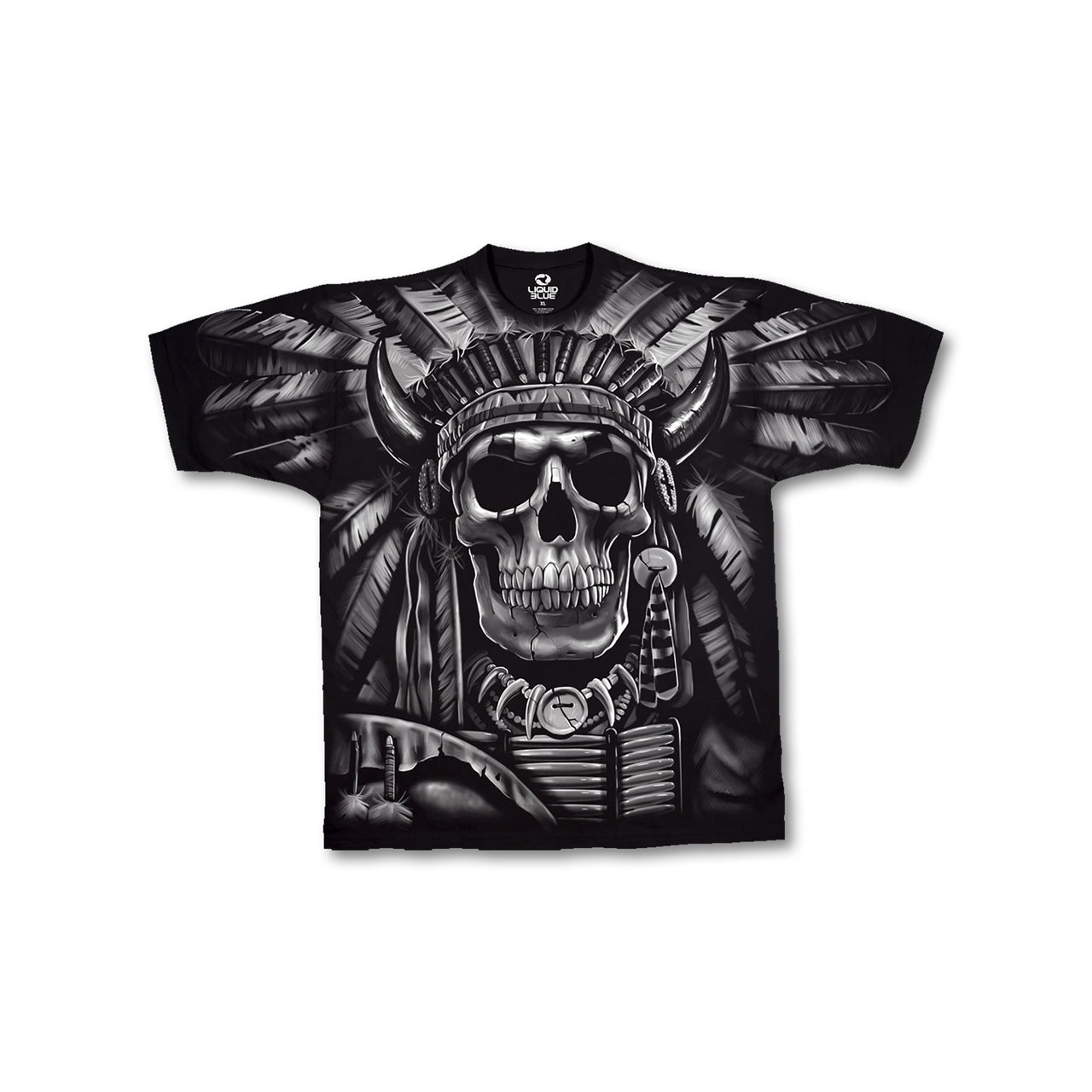Indian Skull Black T-Shirt