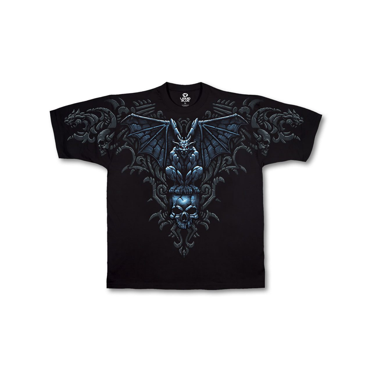 Gargoyle Skull Black T-Shirt