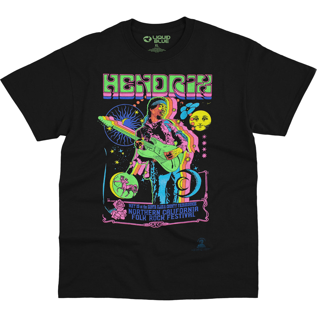 Guitar Blacklight Black T-Shirt