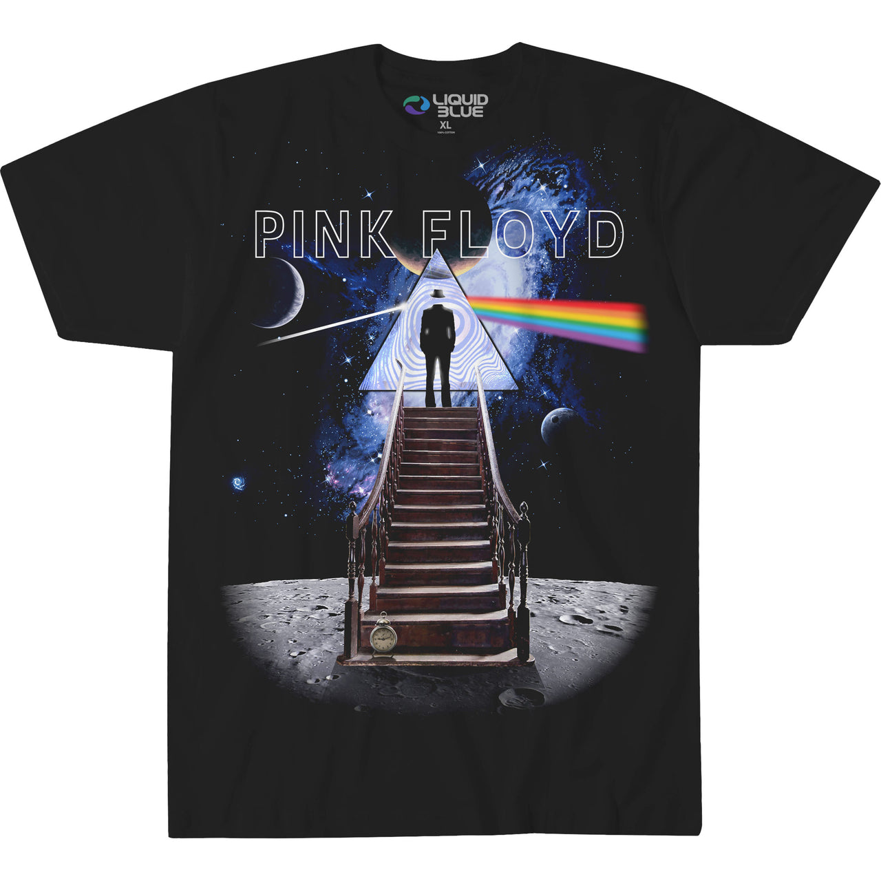 Stairway to the Moon Black Athletic T-Shirt