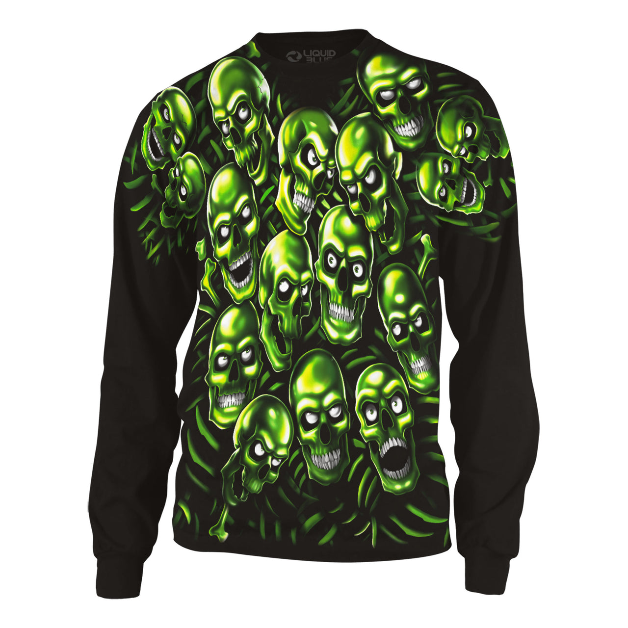 Skull Pile Black Long Sleeve T-Shirt