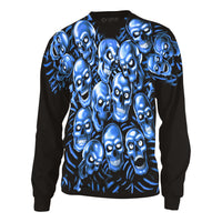 Thumbnail for Skull Pile Blue Black Long Sleeve T-Shirt
