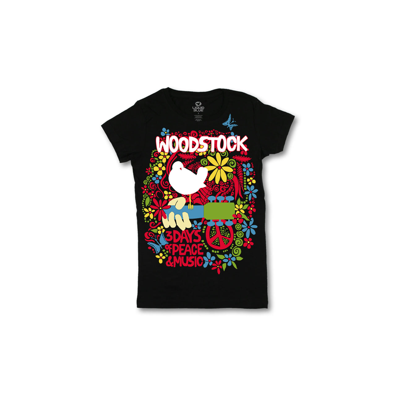 Aquarian Exposition Juniors Long Length Black T-Shirt