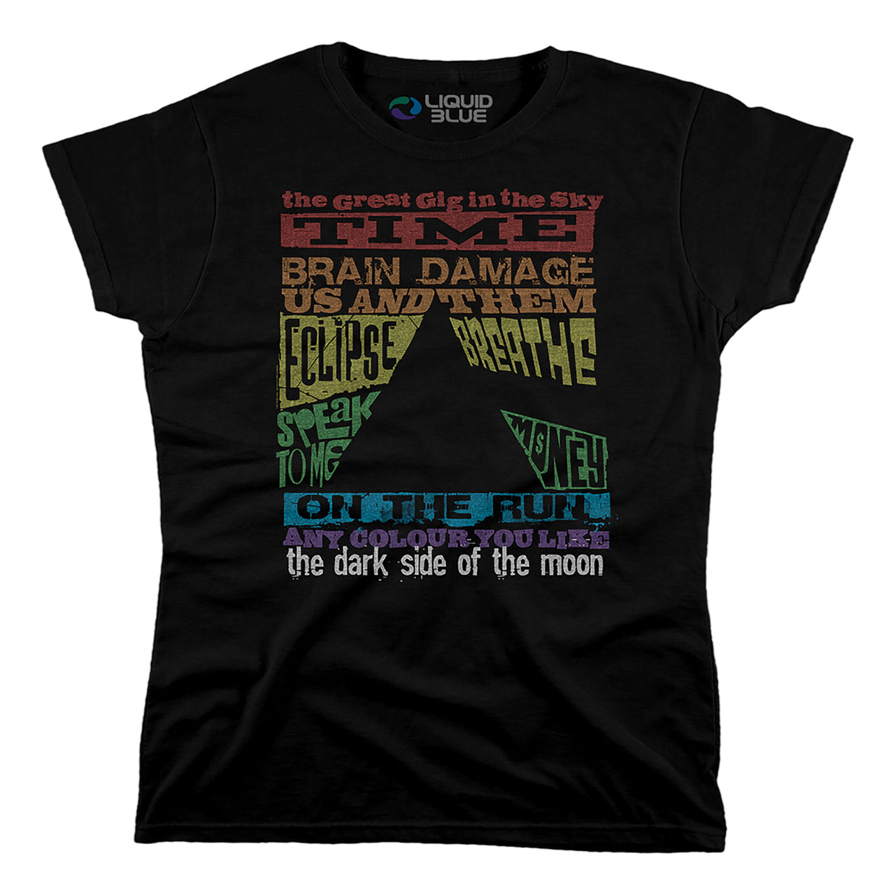 Dark Side Tracks Black Womens Long Length T-Shirt